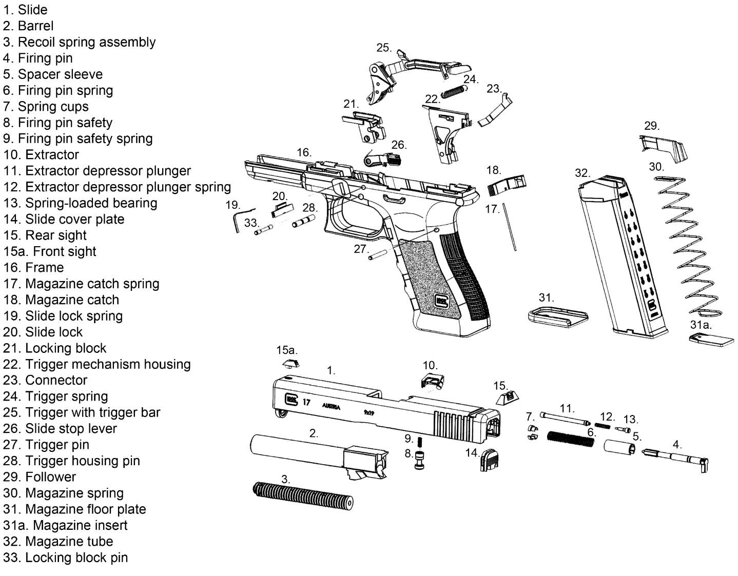 glock 19 exploded parts diagram